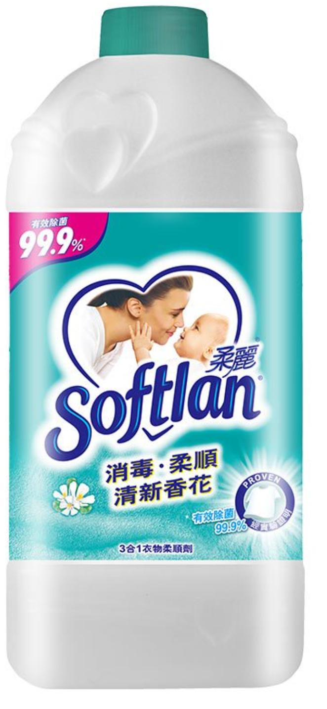 柔麗Softlan - 消毒柔順清新花香衣物柔順劑-2L 補充裝