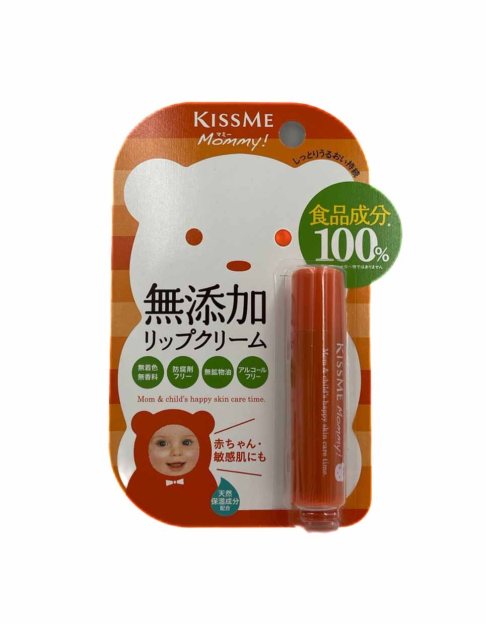 Kiss Me Mommy
100%食品
無添加防敏感輕柔潤唇膏
2.5g